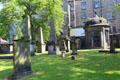 Tombstones & monuments at Greyfriars Kirk. Edinburgh, Scotland.