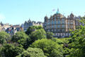 Royal Mile Old Town over East Princes Street Gardens from Princes Street. Edinburgh, Scotland.