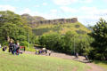 Salisbury Crags seen from Calton Hill. Edinburgh, Scotland.