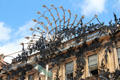Ironwork peacock sculpture by Alan Dawson & Shepley Engineering atop Princes Square. Glasgow, Scotland.