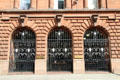 Iron entrance gates University of Strathclyde. Glasgow, Scotland.
