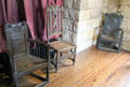 Collection of Scottish oak chairs at Provand's Lordship. Glasgow, Scotland.