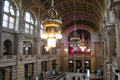 Central hall ceiling lamps at Kelvingrove Art Gallery. Glasgow, Scotland.