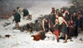 Massacre of Glen Coe of 1692 painting by James Hamilton at Kelvingrove Art Gallery. Glasgow, Scotland.