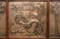 Detail of triptych with romantic Art Nouveau themes by Marion Henderson Wilson of Glasgow school at Kelvingrove Art Gallery. Glasgow, Scotland.