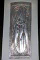 Metal plaque in style of Margaret Macdonald on hall pillar at House for an Art Lover. Glasgow, Scotland.