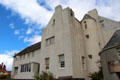 Asymmetric south facade with round surfaces of Hill House. Helensburgh, Scotland.