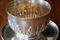 Silver presentation bowl in dining room at Hill House. Helensburgh, Scotland.