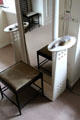 Table shelves holding brush & mirror on dressing table by C.R. Mackintosh in main bedroom at Hill House. Helensburgh, Scotland.
