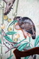 Detail of Chinese wallpaper in Kier bedroom at Pollok House. Glasgow, Scotland.
