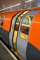 Train door design of Glasgow Subway. Glasgow, Scotland