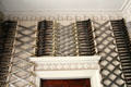 Collection of arms around Robert Adam fireplace in Armory at Culzean Castle. Maybole, Scotland.