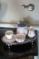 Coffee service on tray at Culzean Castle. Maybole, Scotland.