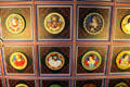 Great Hall carved & painted ceiling panels recreated in Palace of Stirling Castle. Stirling, Scotland.