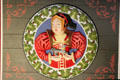 Margaret Tudor replica painted ceiling carving in Stirling Castle Great Hall. Stirling, Scotland.