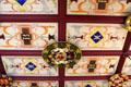 Painted ceiling in King's Bedchamber recreated in Palace of Stirling Castle. Stirling, Scotland.
