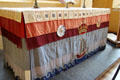 Altar cloth designed by Malcolm Lochhead in Chapel Royal at Stirling Castle. Stirling, Scotland.
