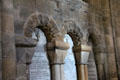 Tombs in carved arches of nave of Dunfermline Abbey. Dunfermline, Scotland.