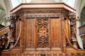 Pulpit carving details in Dunfermline New Abbey Church. Dunfermline, Scotland.