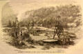 Graphic of Oil-Springs at Venango, PA which became Carnegie's main income after his investment at Andrew Carnegie Birthplace Museum. Dunfermline, Scotland.