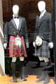 Scottish formal dress in shop window. Edinburgh, Scotland.