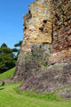 Stones rise from rocks at Dirleton Castle. Dirleton, Scotland.