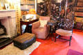 Furniture grouping with Chinese screen in Chinese sitting room at Newhailes. Musselburgh, Scotland.