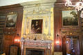 Library Wing fireplace & wood panels at Newhailes. Musselburgh, Scotland.