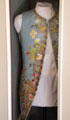 Silk embroidered dress found among textiles stored in chest at Newhailes. Musselburgh, Scotland.