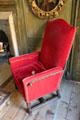 Reclining armchair in principal strangers room at Culross Palace. Culross, Scotland.
