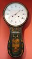 Charles Penny wall clock with Chinese style decorations at Lauriston Castle. Edinburgh, Scotland.