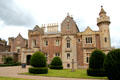 Facade details of towers & crowstepped gables at Abbotsford House. Melrose, Scotland