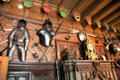 Sir Walter Scott's arms collection in entrance hall at Abbotsford House. Melrose, Scotland