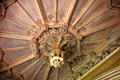 Library ceiling carvings at Abbotsford House. Melrose, Scotland.