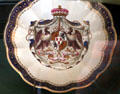 Porcelain plate with Maitland motto "Consilio et Animis" at Thirlestane Castle. Scotland.