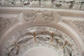 Details of sculpted ceiling of grand bed chamber at Thirlestane Castle. Scotland.