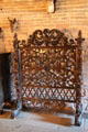 Victor fire screen in crypt at Glamis Castle. Angus, Scotland.