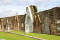 Grave monuments along wall at St Andrews Cathedral. St Andrews, Scotland.