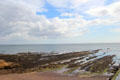 View of rocky shoreline from St Andrews Castle. St Andrews, Scotland.