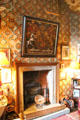 Fireplace in Edwardian Library at Falkland Palace. Falkland, Scotland.