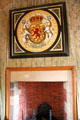 Mary Queen of Scots coat-of-arms in Queen's bedchamber at Falkland Palace. Falkland, Scotland.