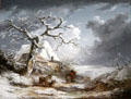 Winter Landscape with Peasants & Donkeys painting by George Morland at Hill of Tarvit Mansion. Cupar, Scotland.