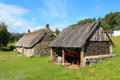 Highland cottage & cart barn at Highland Folk Museum. Newtonmore, Scotland.