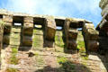 Defensive stonework at Caerlaverock Castle. Caerlaverock, Scotland.