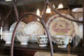 China collection in cabinet at Broughton House. Kirkcudbright, Scotland.