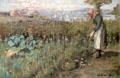 Harvesting, Kirkcudbright painting by Edward Atkinson Hornel of Glasgow Boys at Broughton House. Kirkcudbright, Scotland.