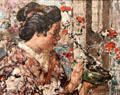 Japanese Geisha with Blossom Tree painting by Edward Atkinson Hornel of Glasgow Boys at Broughton House. Kirkcudbright, Scotland.