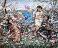 Balloons at Brighouse Bay painting by Edward Atkinson Hornel of Glasgow Boys at Broughton House. Kirkcudbright, Scotland.