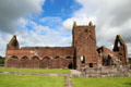 Sweetheart Abbey ruins run as museum by Historic Scotland. New Abbey, Scotland