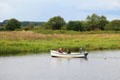 Boat which ferries visitors to Threave Castle. Threave, Scotland